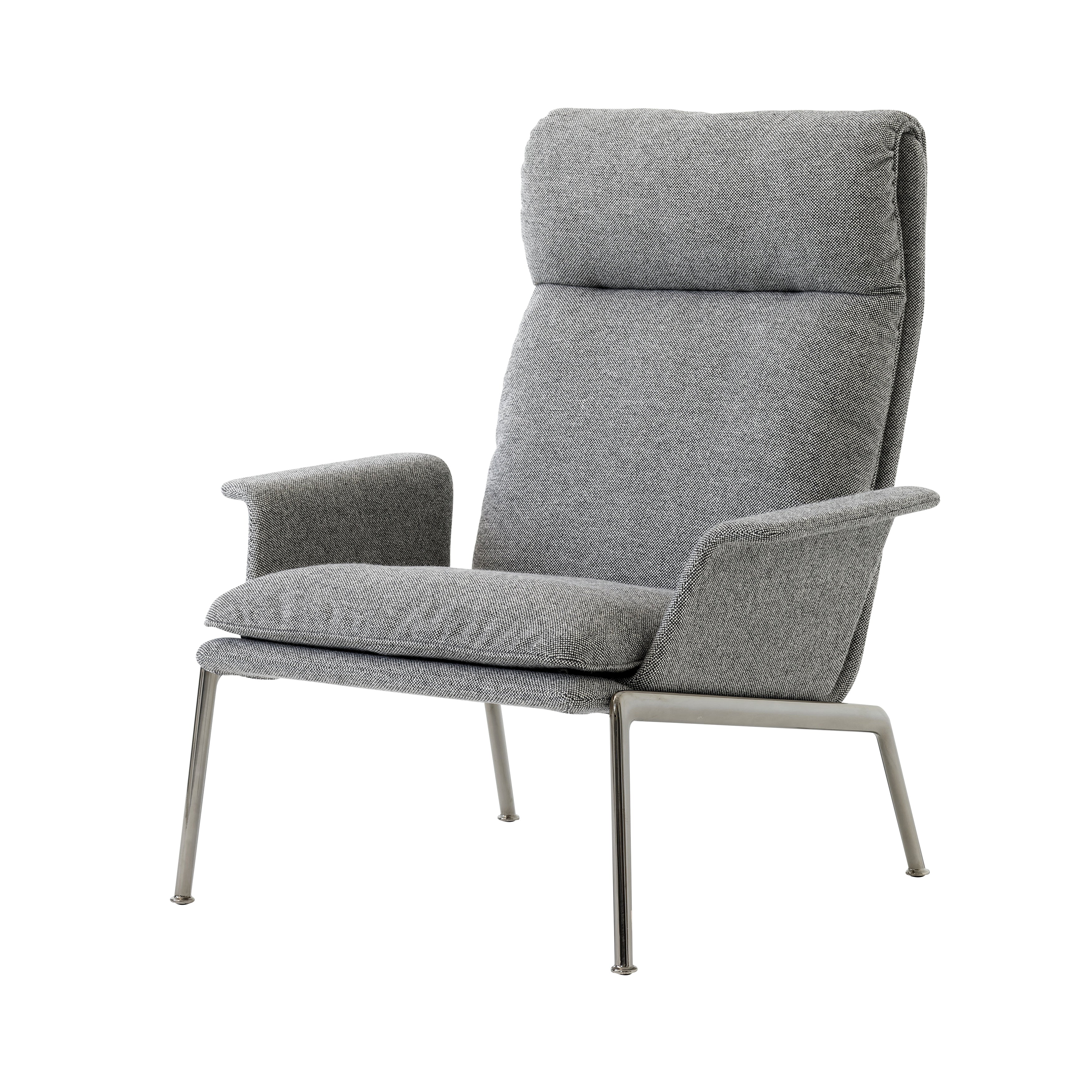 Muno LN17 Highback Arm Lounge Chair: Dark Chrome