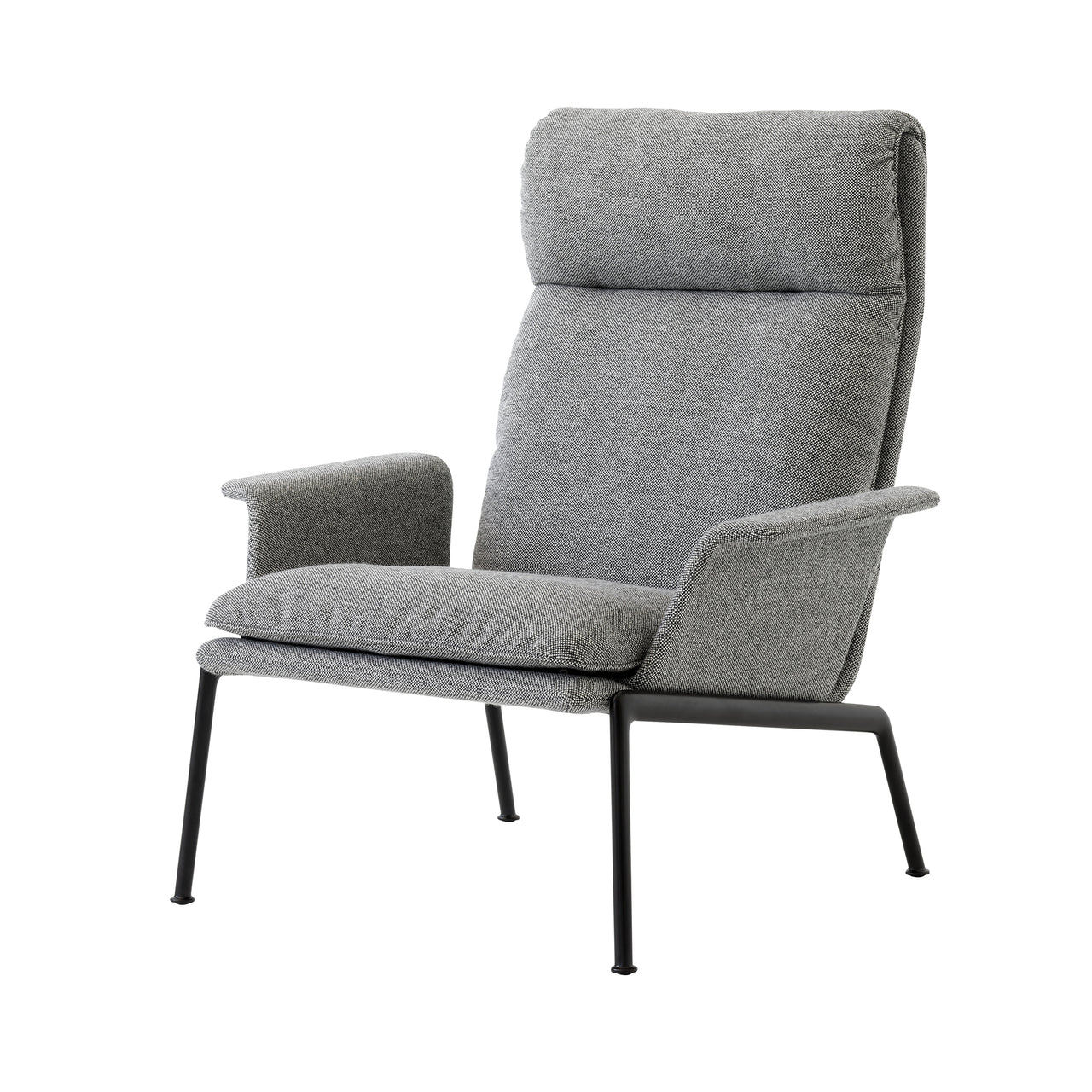 Muno LN17 Highback Arm Lounge Chair: Warm Black