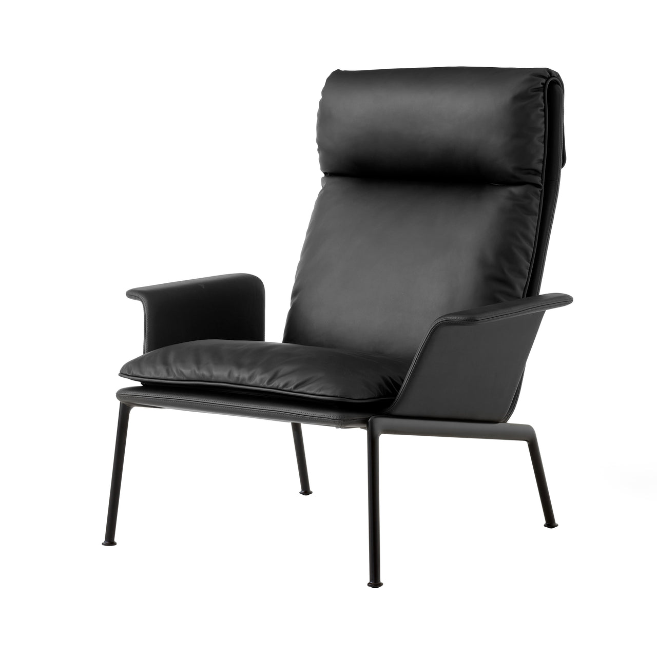Muno LN17 Highback Arm Lounge Chair: Warm Black