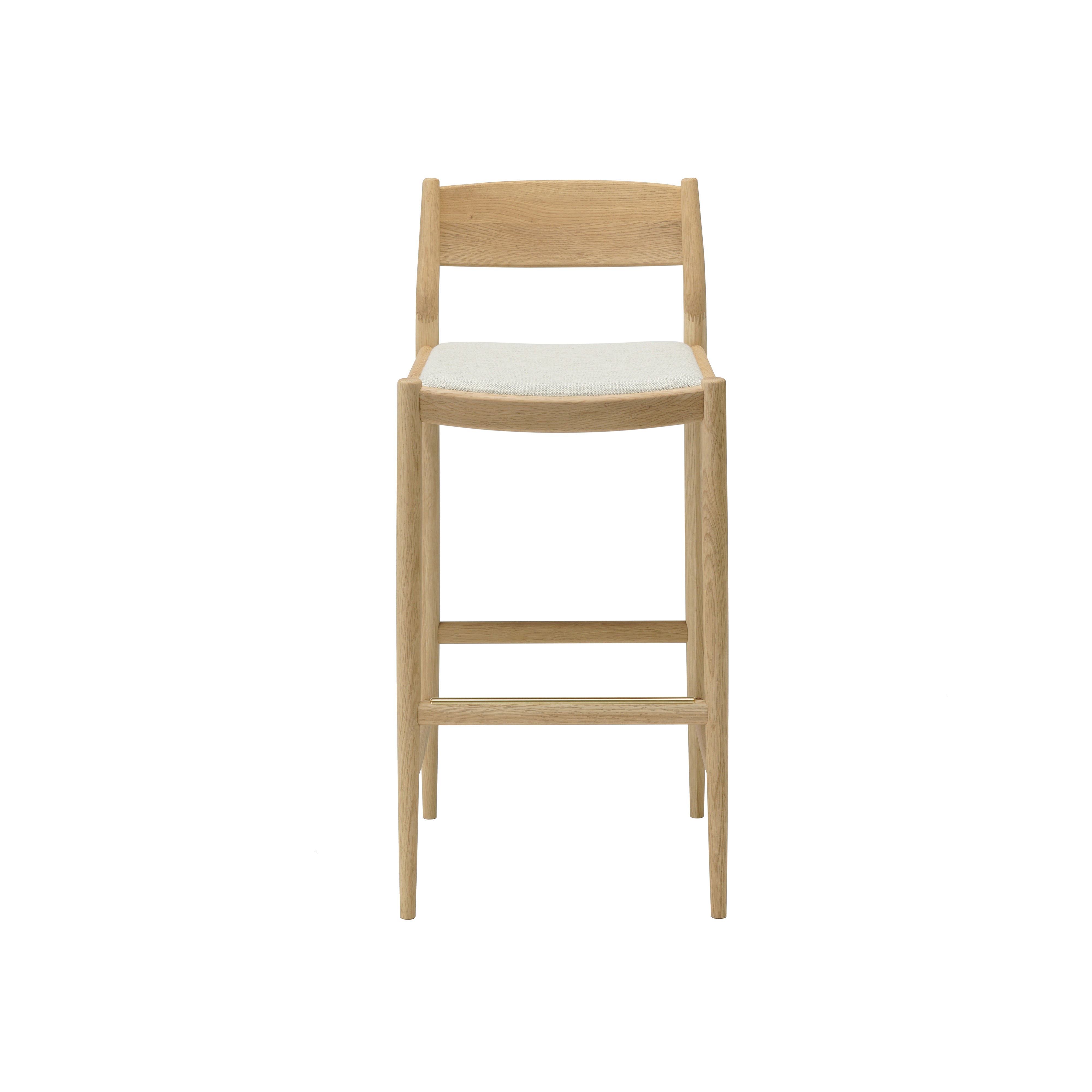 Minatomirai Cafe Bar + Counter Stool N-BS01: Upholstered + Counter + Pure Oak