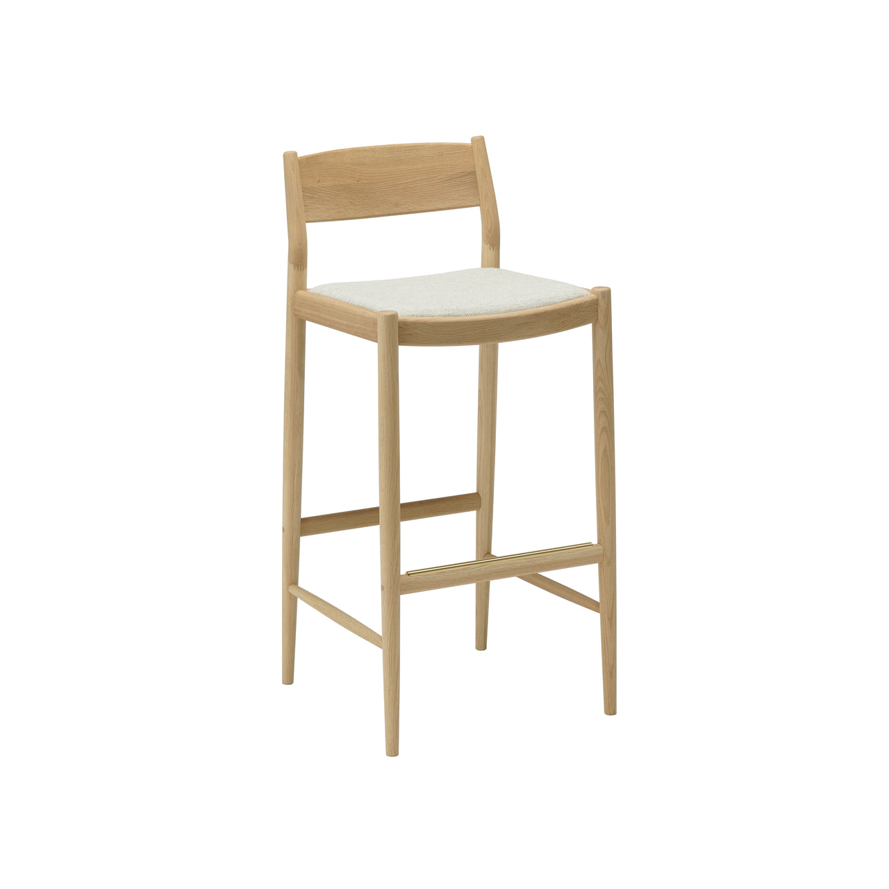 Minatomirai Cafe Bar + Counter Stool N-BS01: Upholstered + Counter + Pure Oak