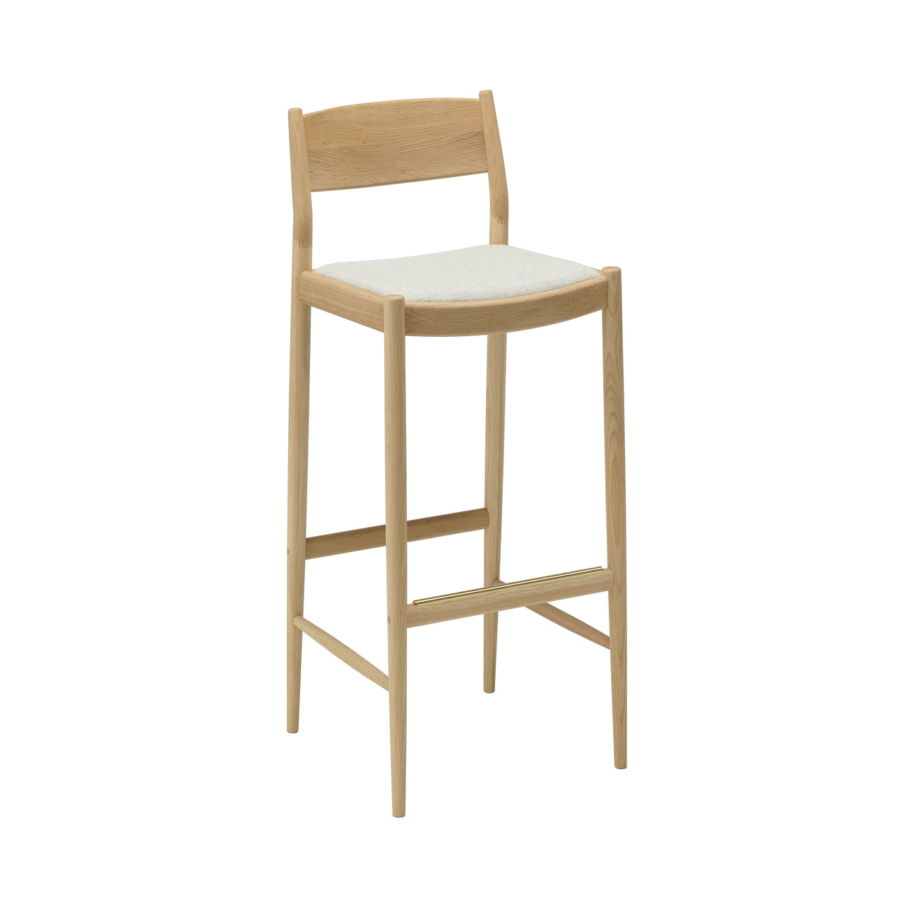 Minatomirai Cafe Bar + Counter Stool N-BS01: Upholstered + Bar + Pure Oak