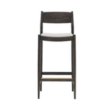 Minatomirai Cafe Bar + Counter Stool N-BS01: Upholstered + Bar + Smoked Oak