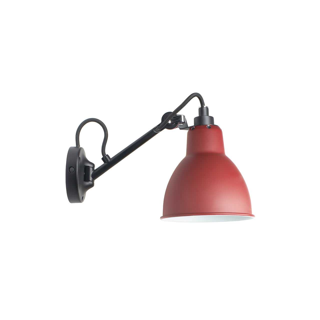 Lampe Gras N° 104 Wall Lamp: Red + Without Switch