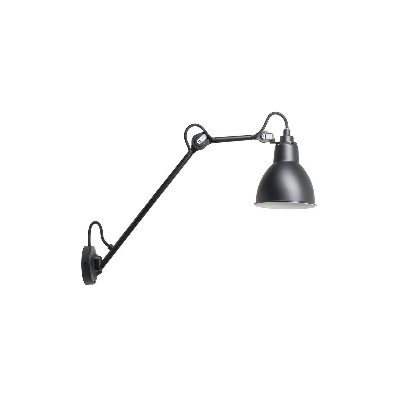 Lampe Gras N° 122 Wall Lamp: Black + Without Switch