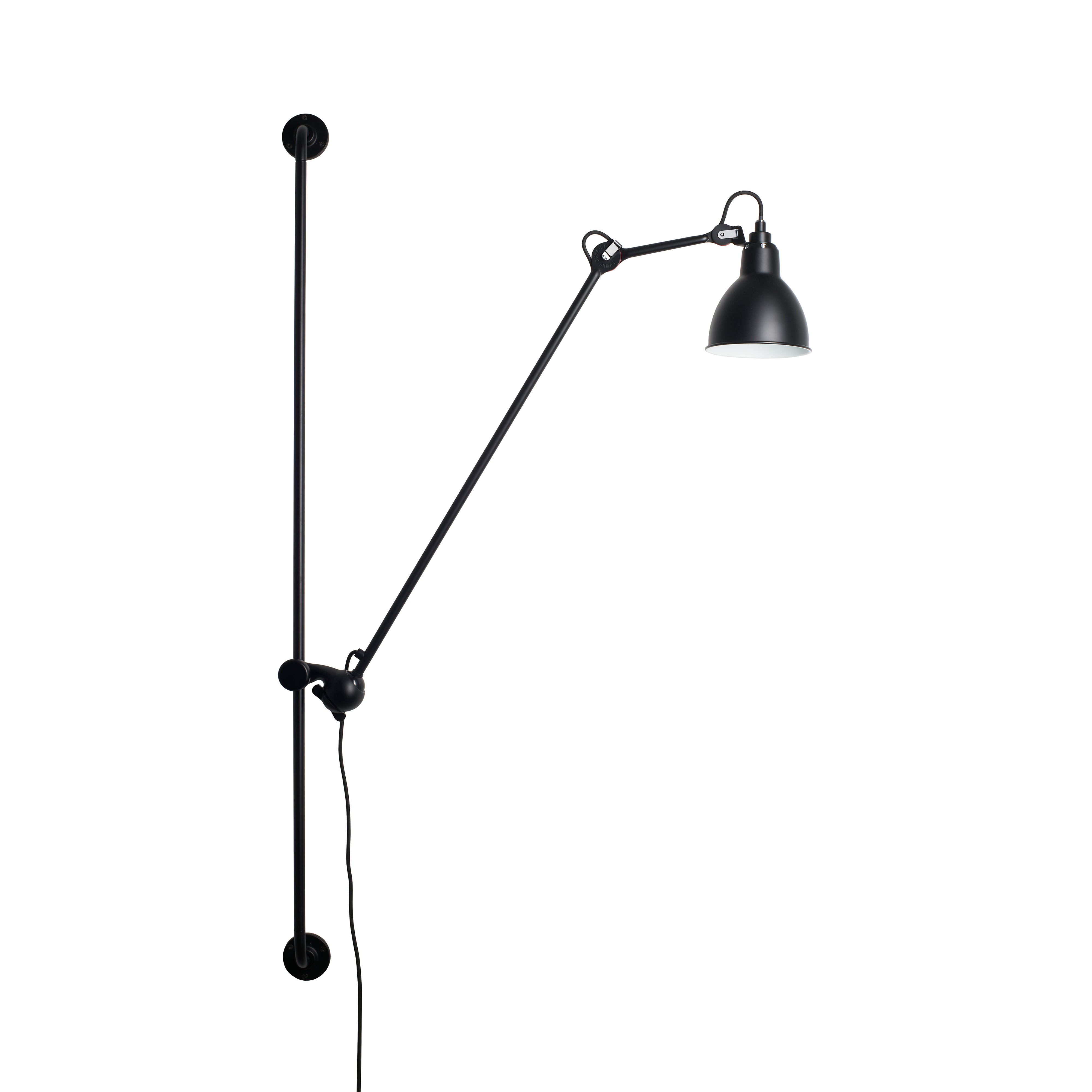 Lampe Gras N°214 Lamp: Black + Round