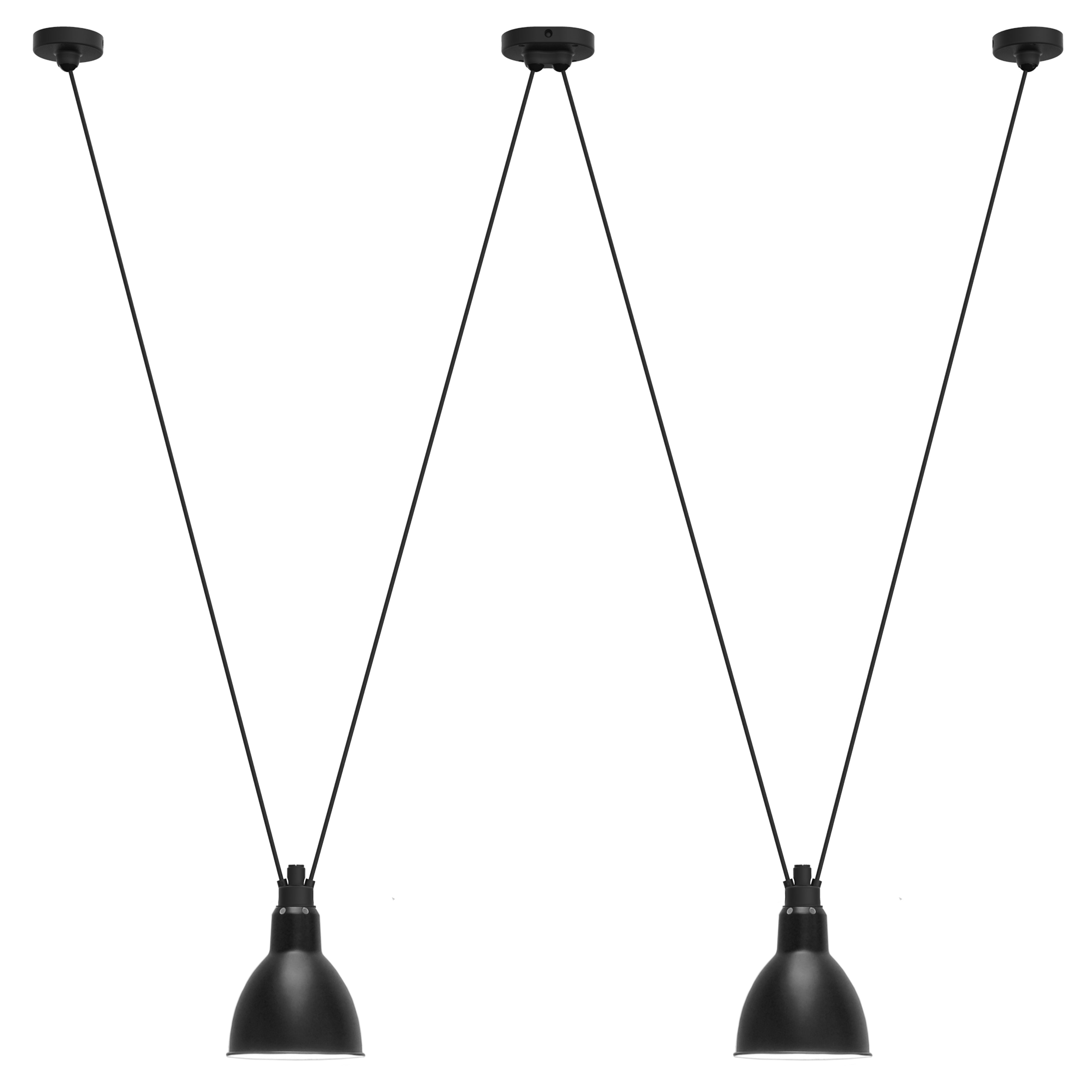 Les Acrobates N ° 324 Pendant Lamp: Large + Black + Round