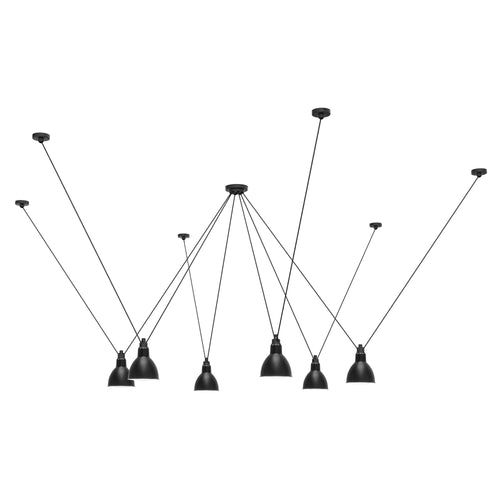Les Acrobates N ° 326 Pendant Lamp: Large + Black + Round