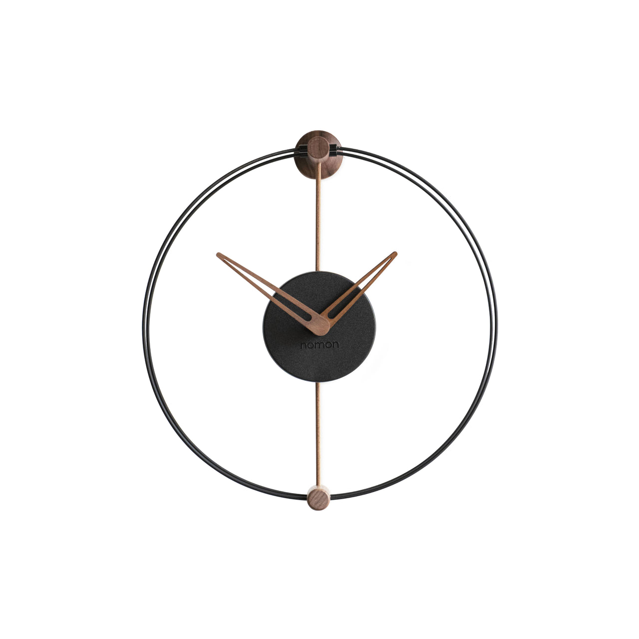 Nano Wall Clock: Walnut + Black