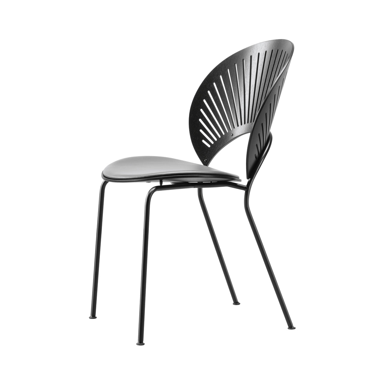 Trinidad Chair: Black Base + Seat Upholstered + Black Lacquered