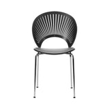 Trinidad Chair: Chrome Base + Seat Upholstered + Black Lacquered