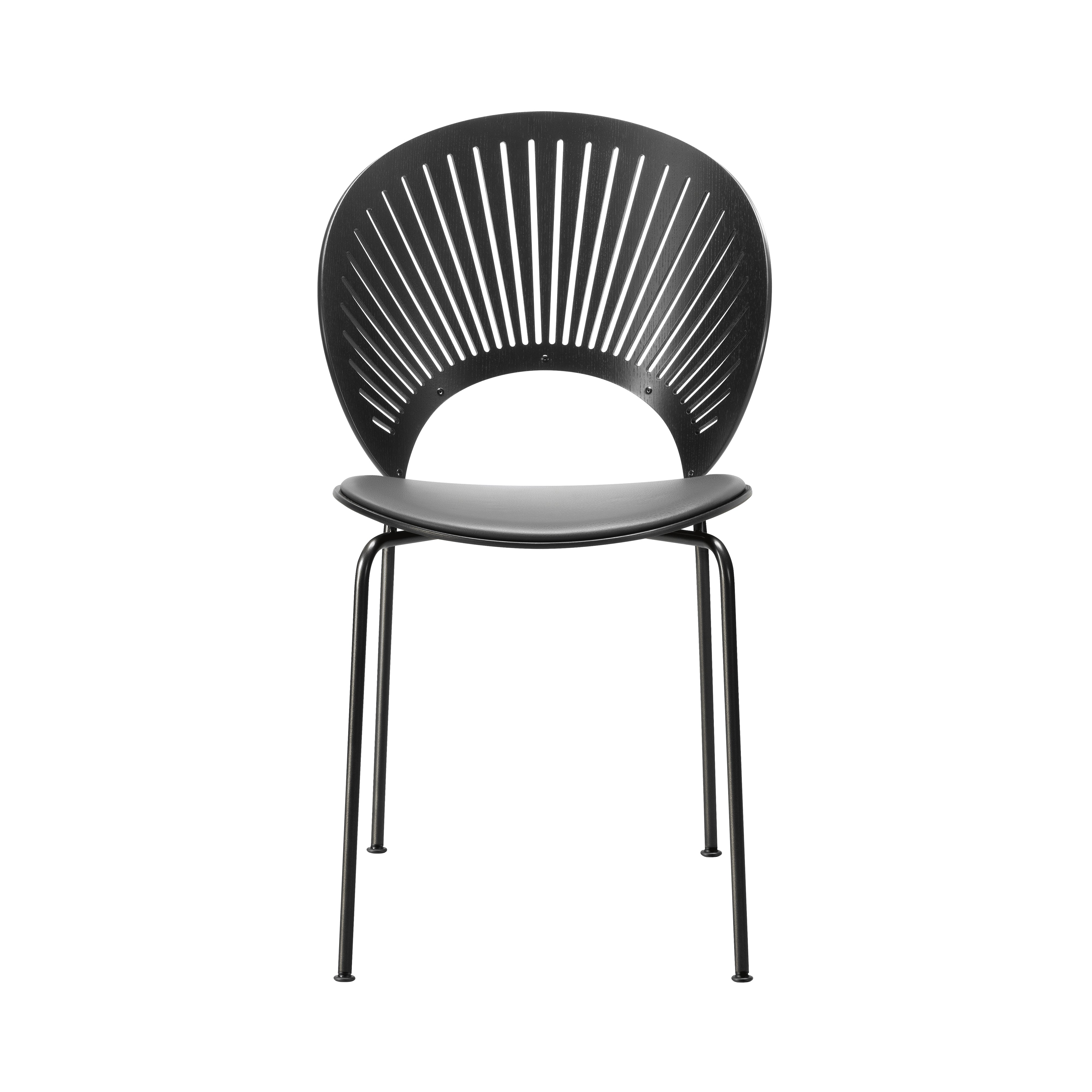 Trinidad Chair: Black Base + Seat Upholstered + Black Lacquered