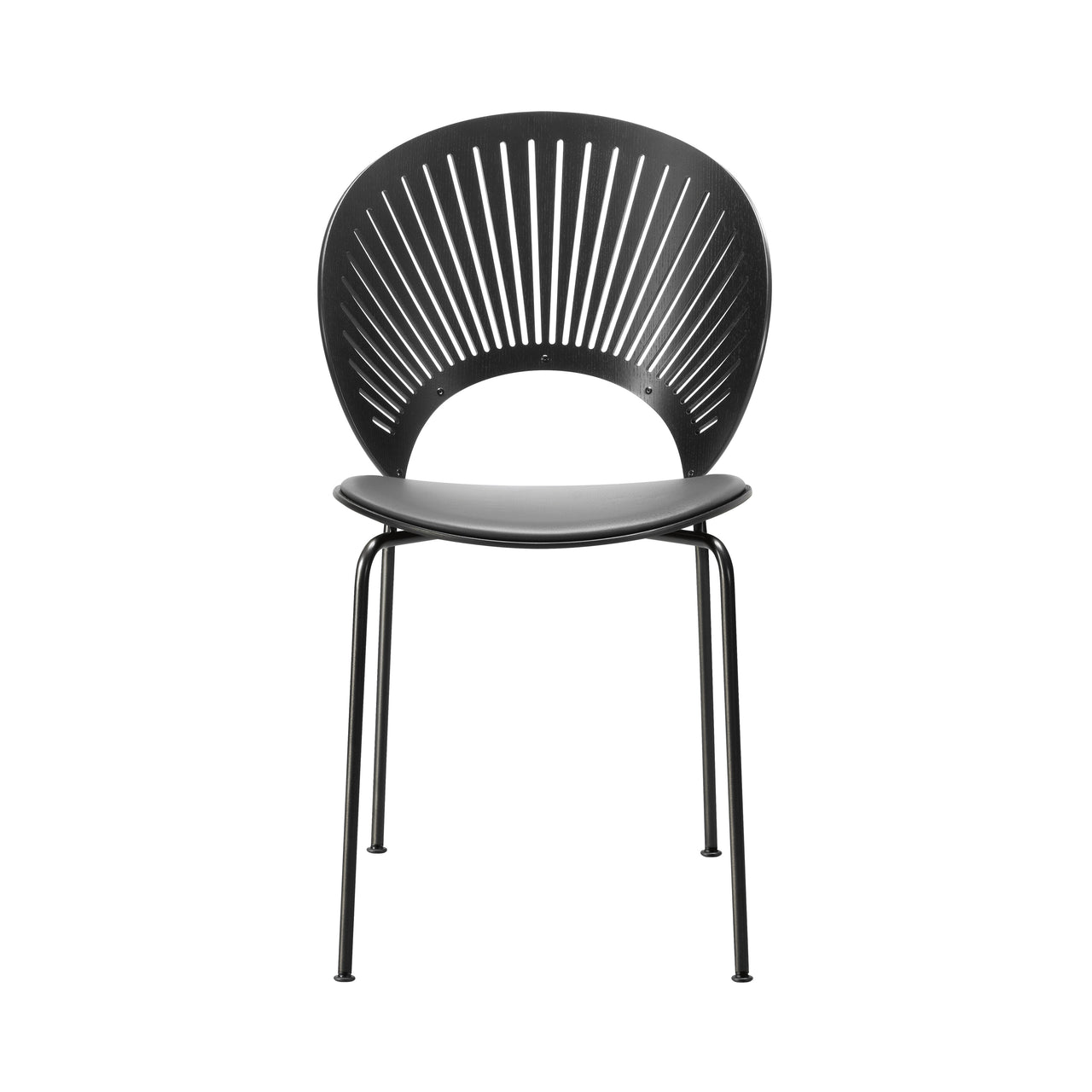 Trinidad Chair: Black Base + Seat Upholstered + Black Lacquered