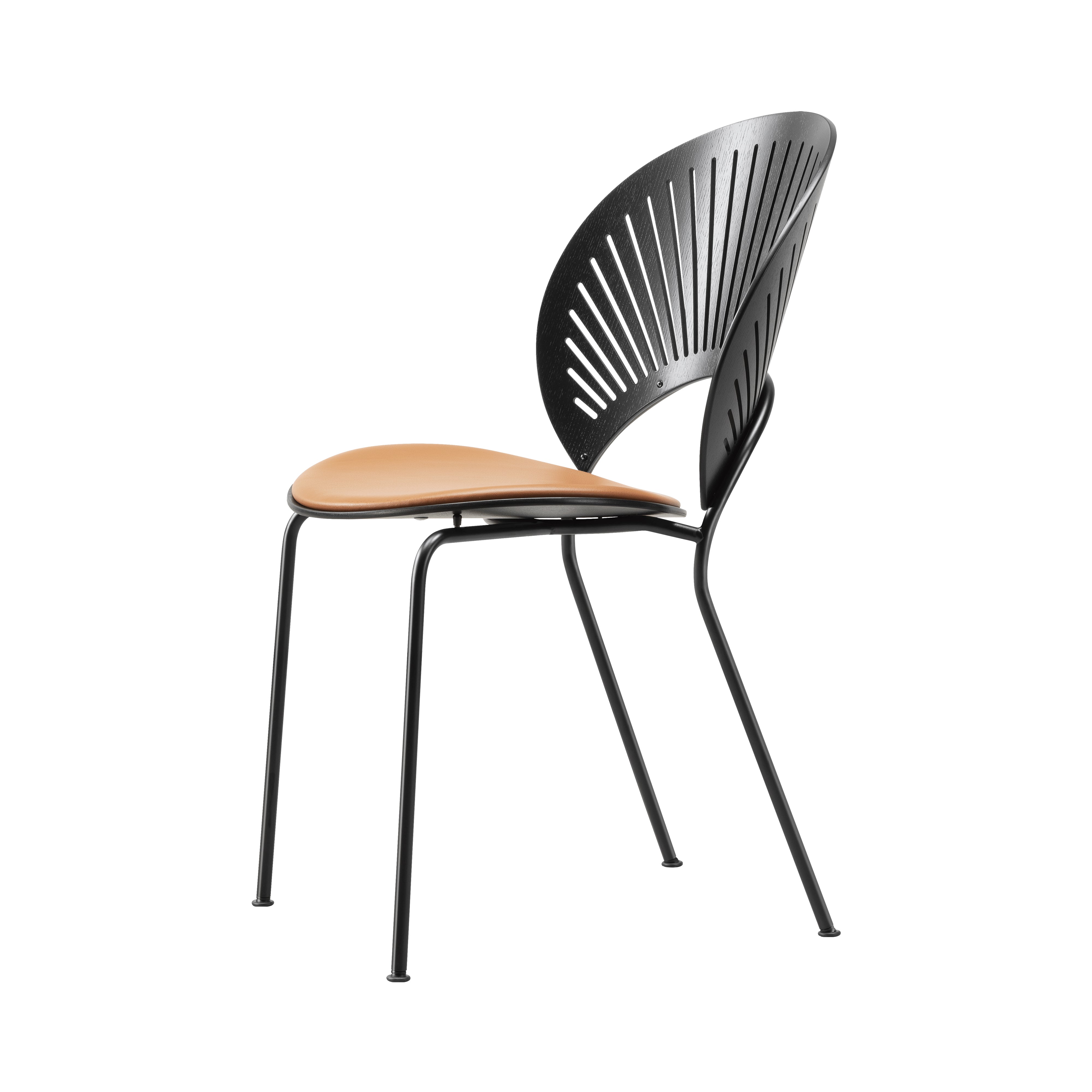 Trinidad Chair: Black Base + Seat Upholstered + Black Lacquered