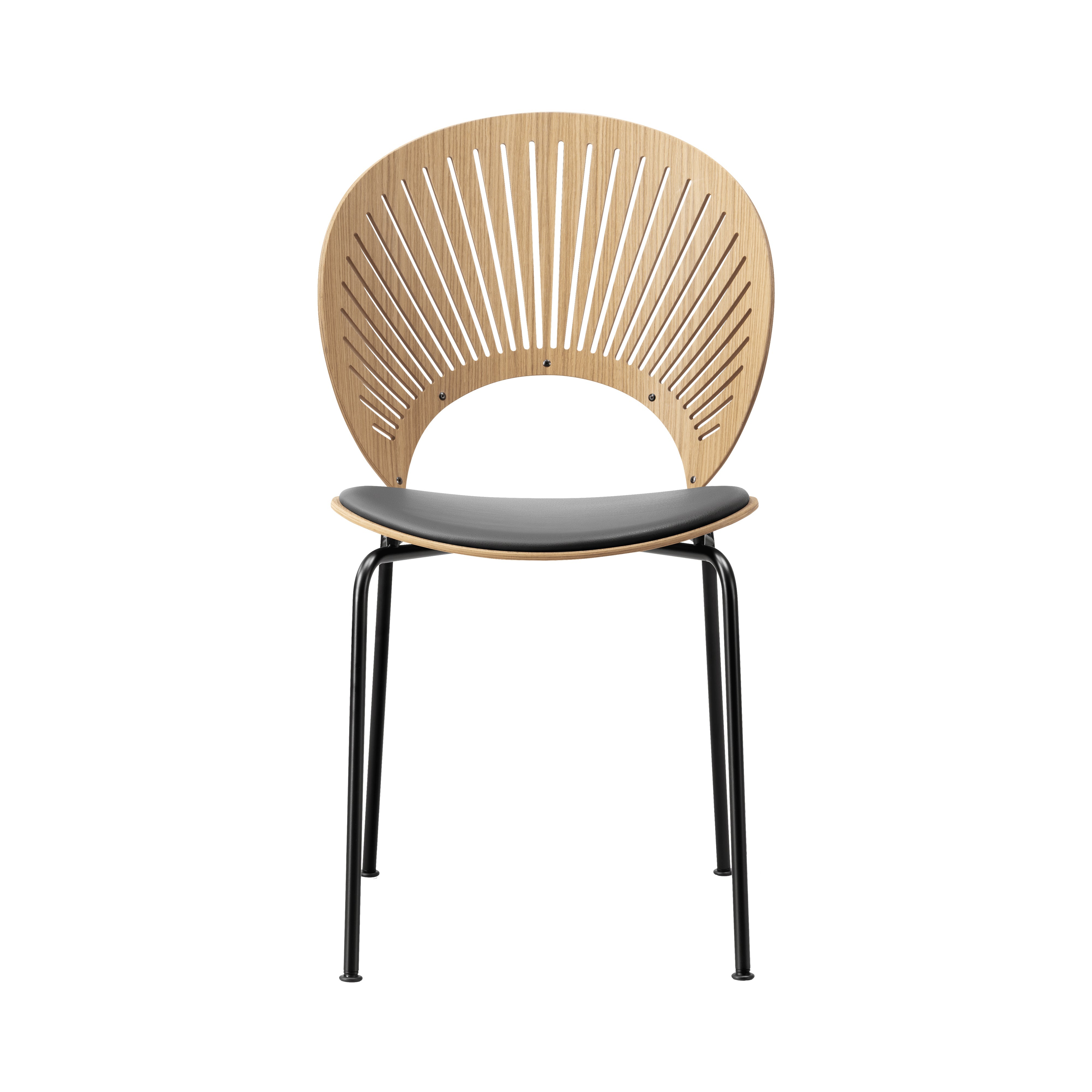 Trinidad Chair: Black Base + Seat Upholstered + Oak Oiled