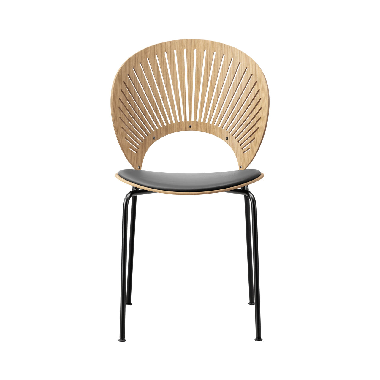 Trinidad Chair: Black Base + Seat Upholstered + Oak Oiled