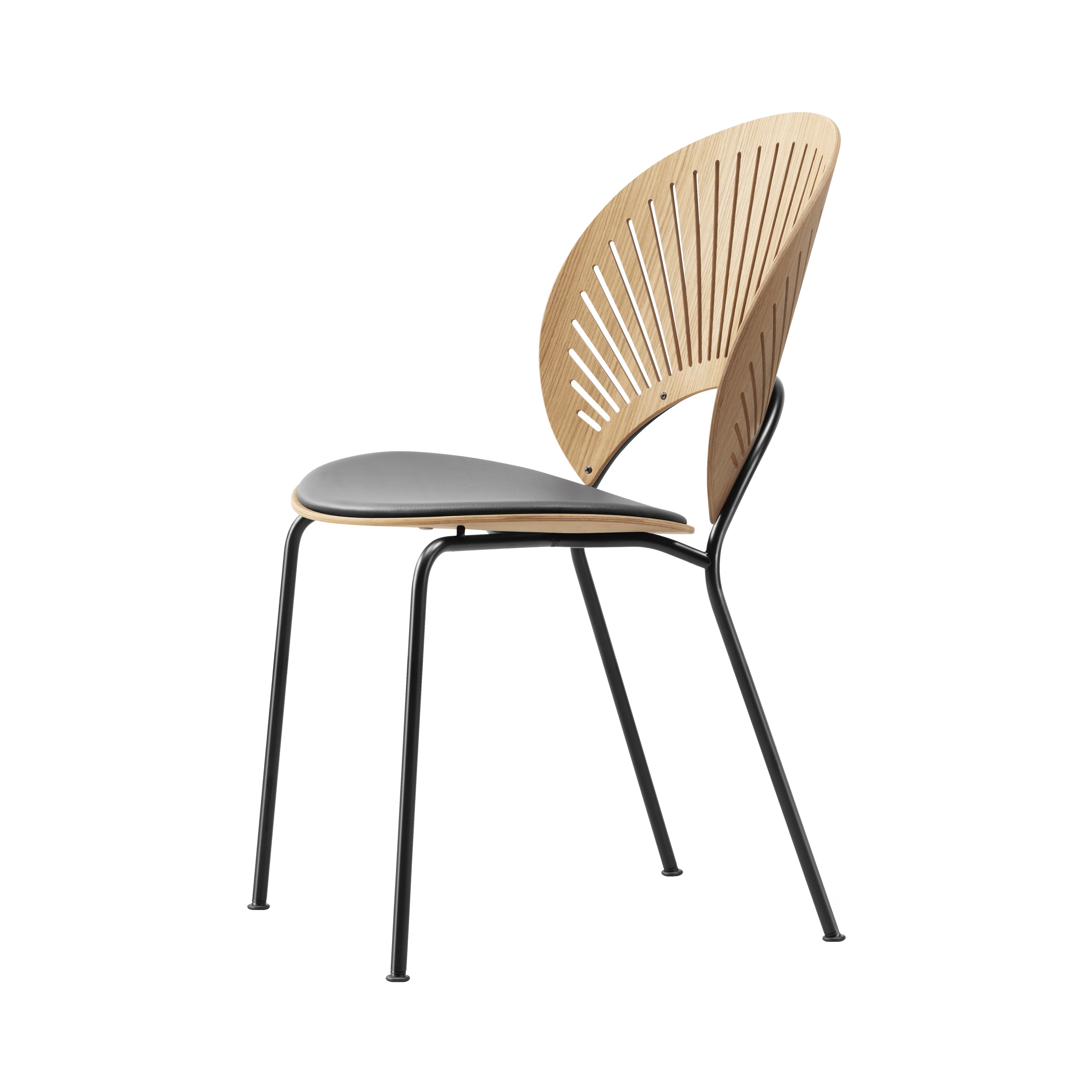 Trinidad Chair: Black Base + Seat Upholstered + Oak Oiled