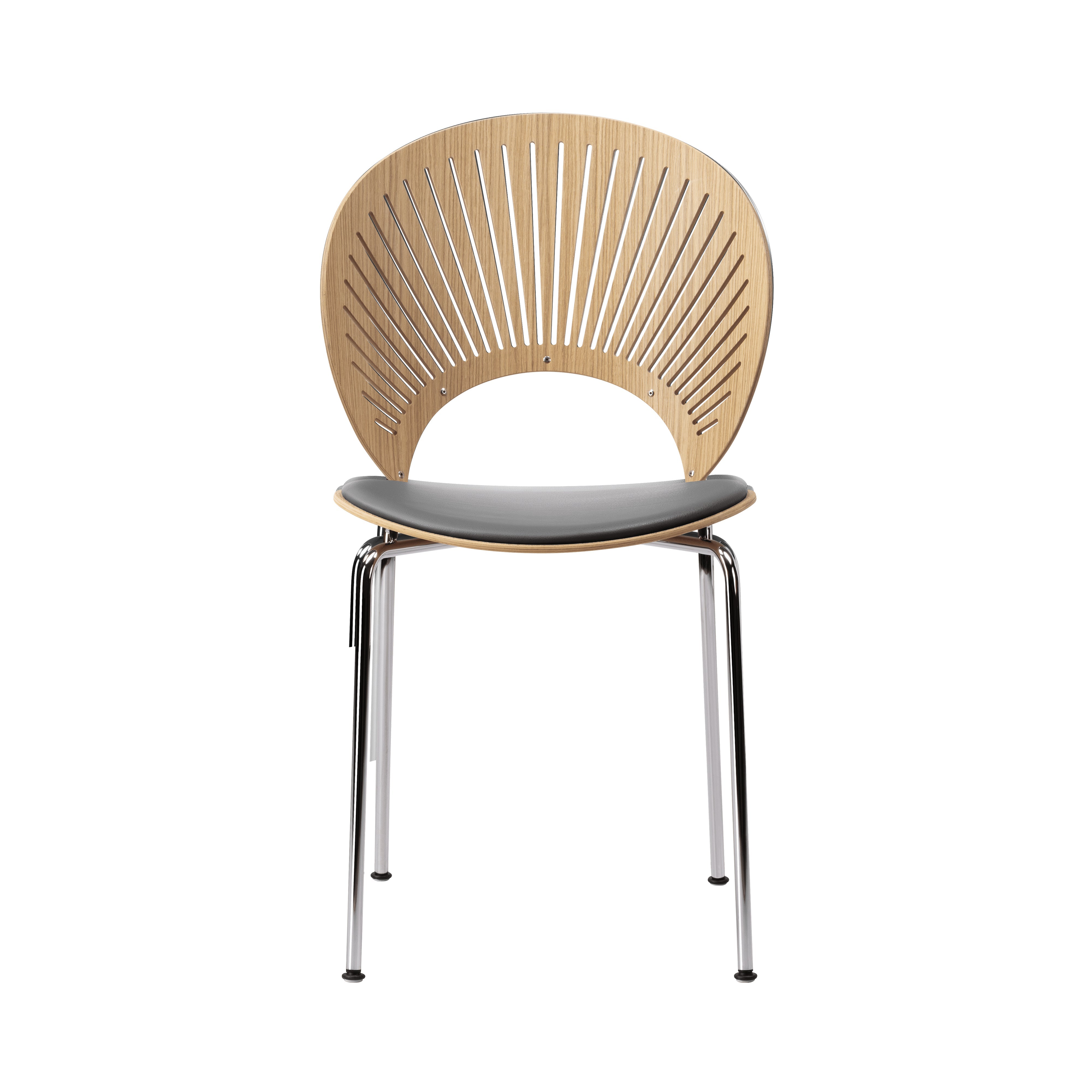 Trinidad Chair: Chrome Base + Seat Upholstered + Oiled Oak