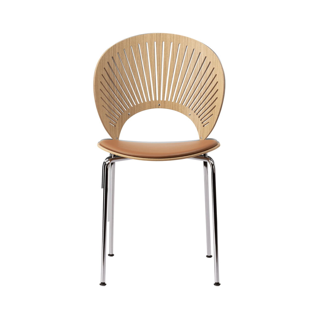 Trinidad Chair: Chrome Base + Seat Upholstered + Oiled Oak