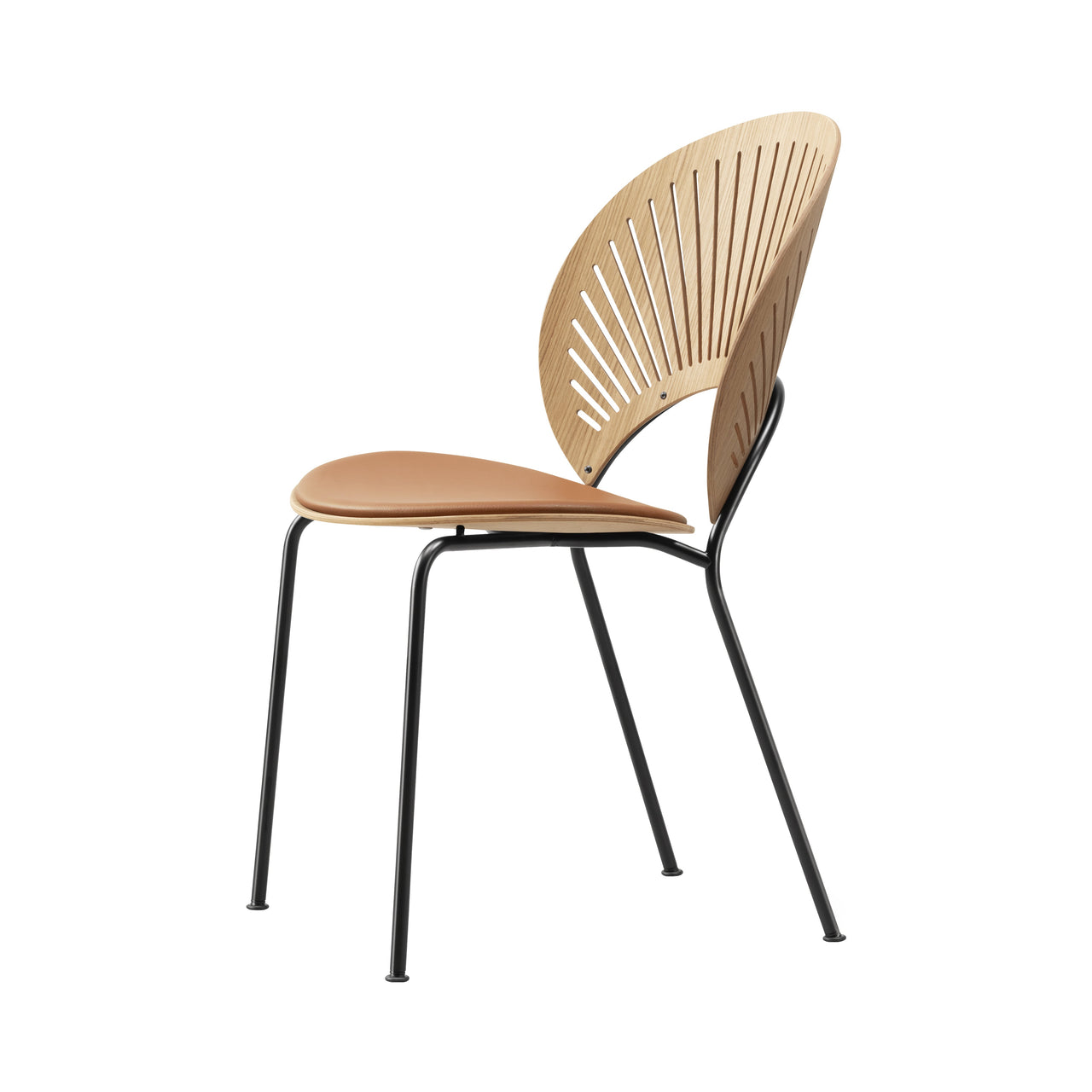 Trinidad Chair: Black Base + Seat Upholstered + Oak Oiled