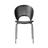 Trinidad Chair: Chrome Base + Seat Upholstered + Black Lacquered