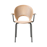 Trinidad Armchair: Flint Base + Seat Upholstered + Lacquered Oak