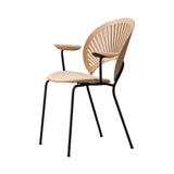 Trinidad Armchair: Flint Base + Seat Upholstered + Lacquered Oak