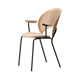 Trinidad Armchair: Black Base + Seat Upholstered + Lacquered Oak