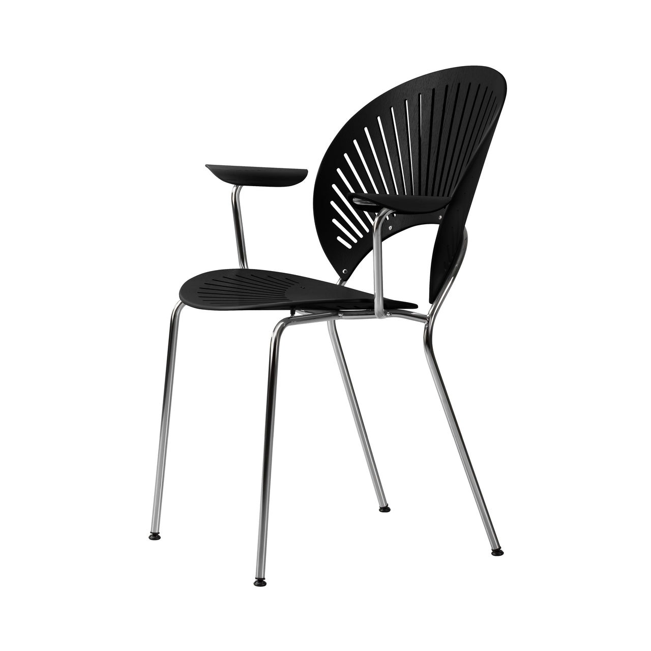 Trinidad Armchair: Black Ash + Chrome