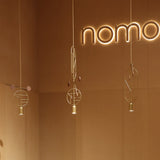 Wooden Dots Suspension Lamp with Stem