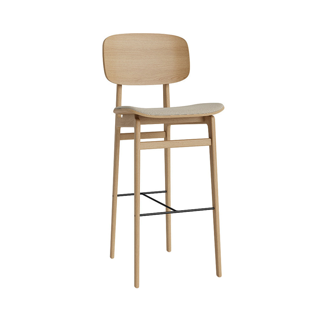 NY11 Bar + Counter Chair: Seat Upholstered + Bar + Natural Oak