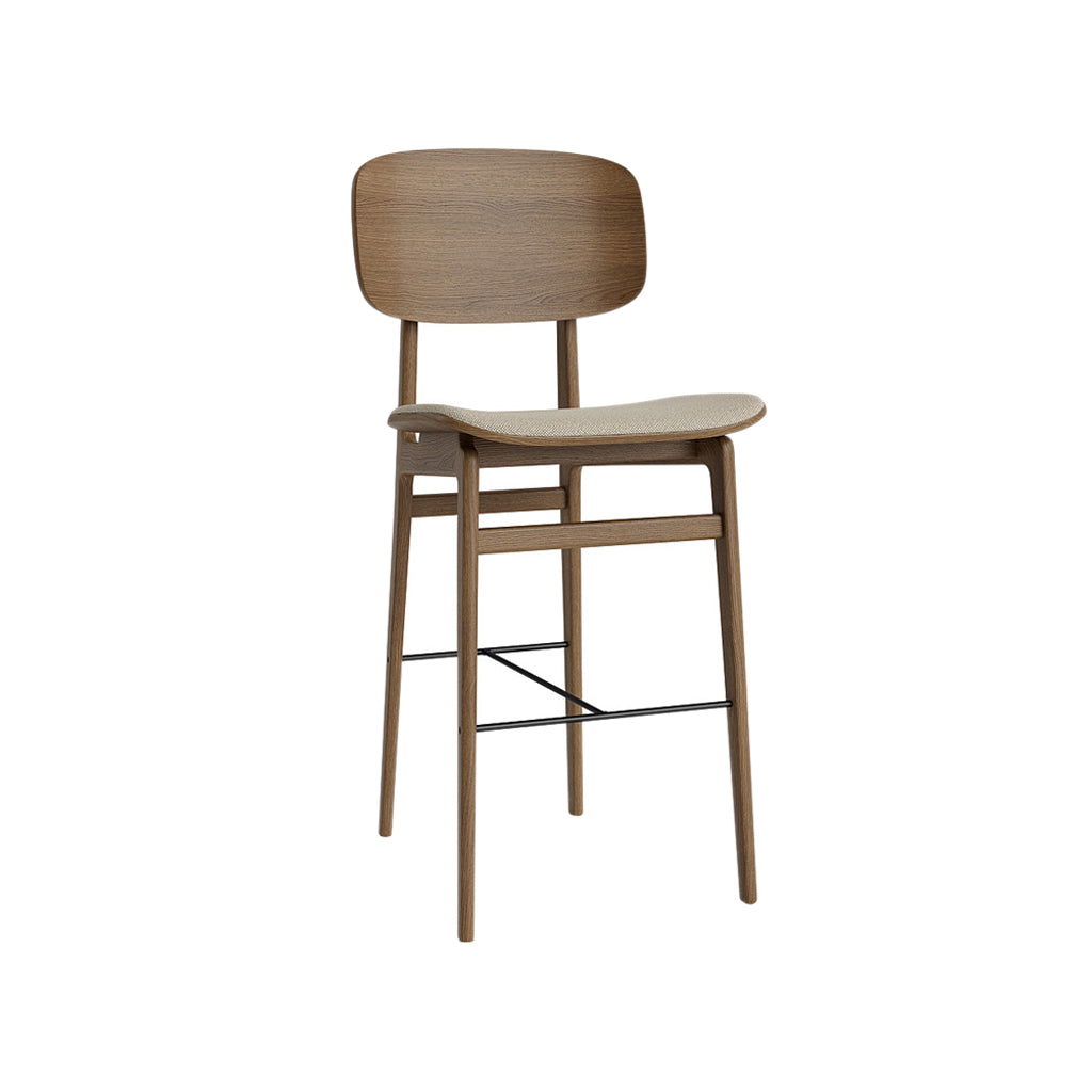 NY11 Bar + Counter Chair: Seat Upholstered + Counter + Light Smoked Oak