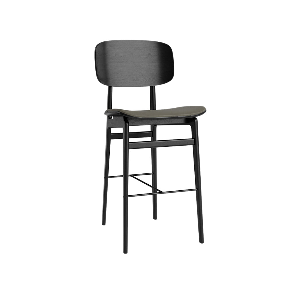 NY11 Bar + Counter Chair: Seat Upholstered + Counter + Black Oak