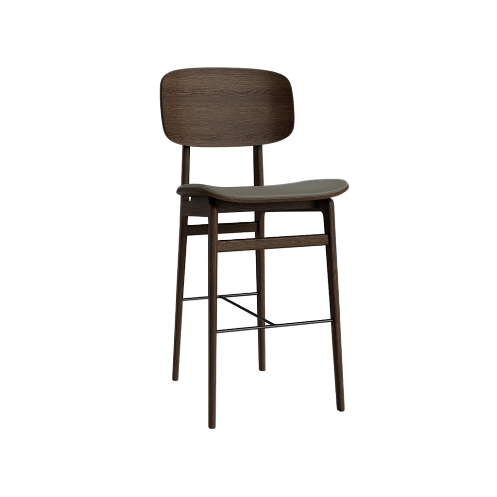 NY11 Bar + Counter Chair: Seat Upholstered + Counter + Dark Smoked Oak 