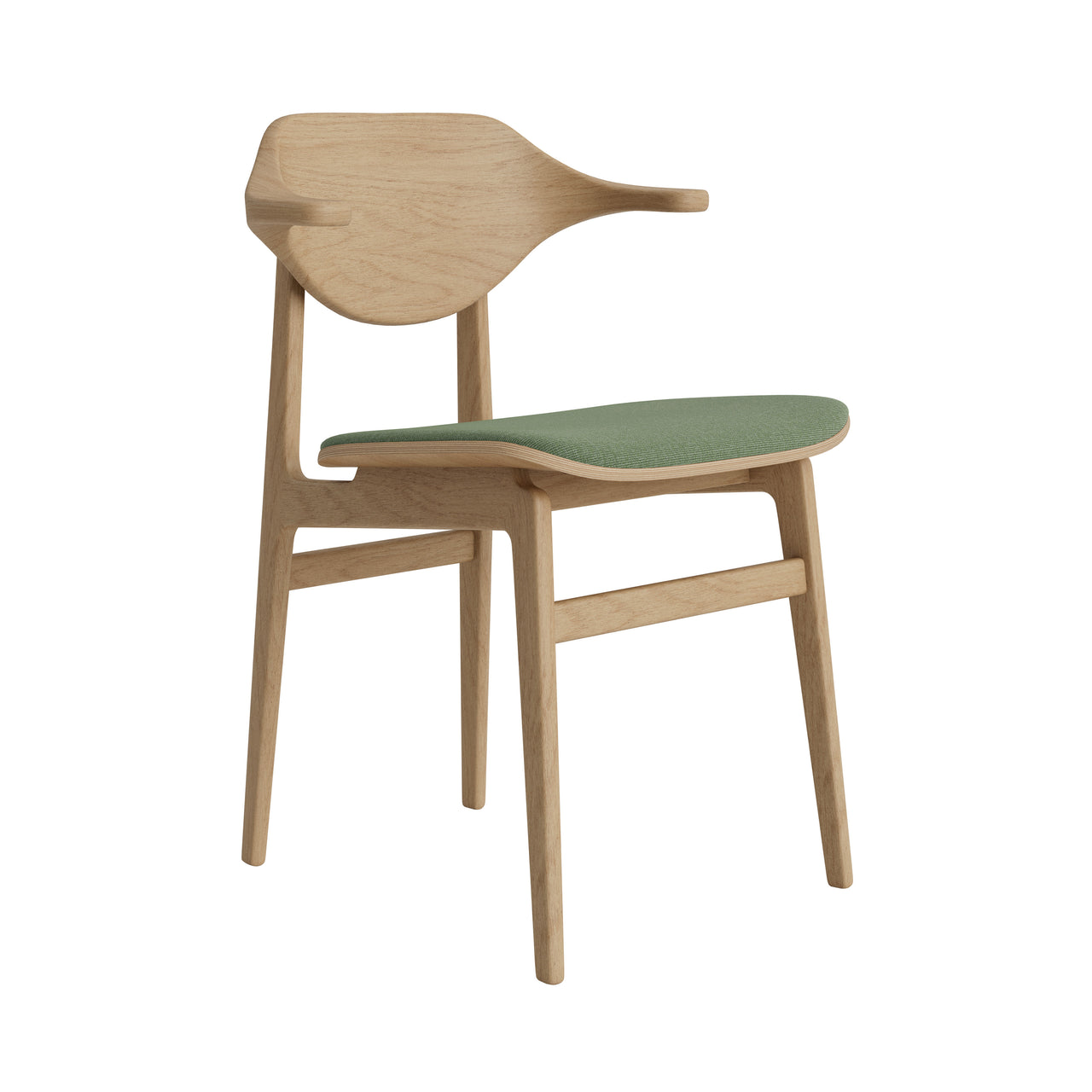 Bufala Chair: Seat Upholstered + Natural Oak