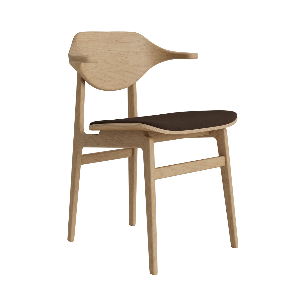 Bufala Chair: Seat Upholstered + Natural Oak