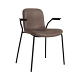 Langue Chair with Armrest: Soft Upholstered + Dark Smoked Oak