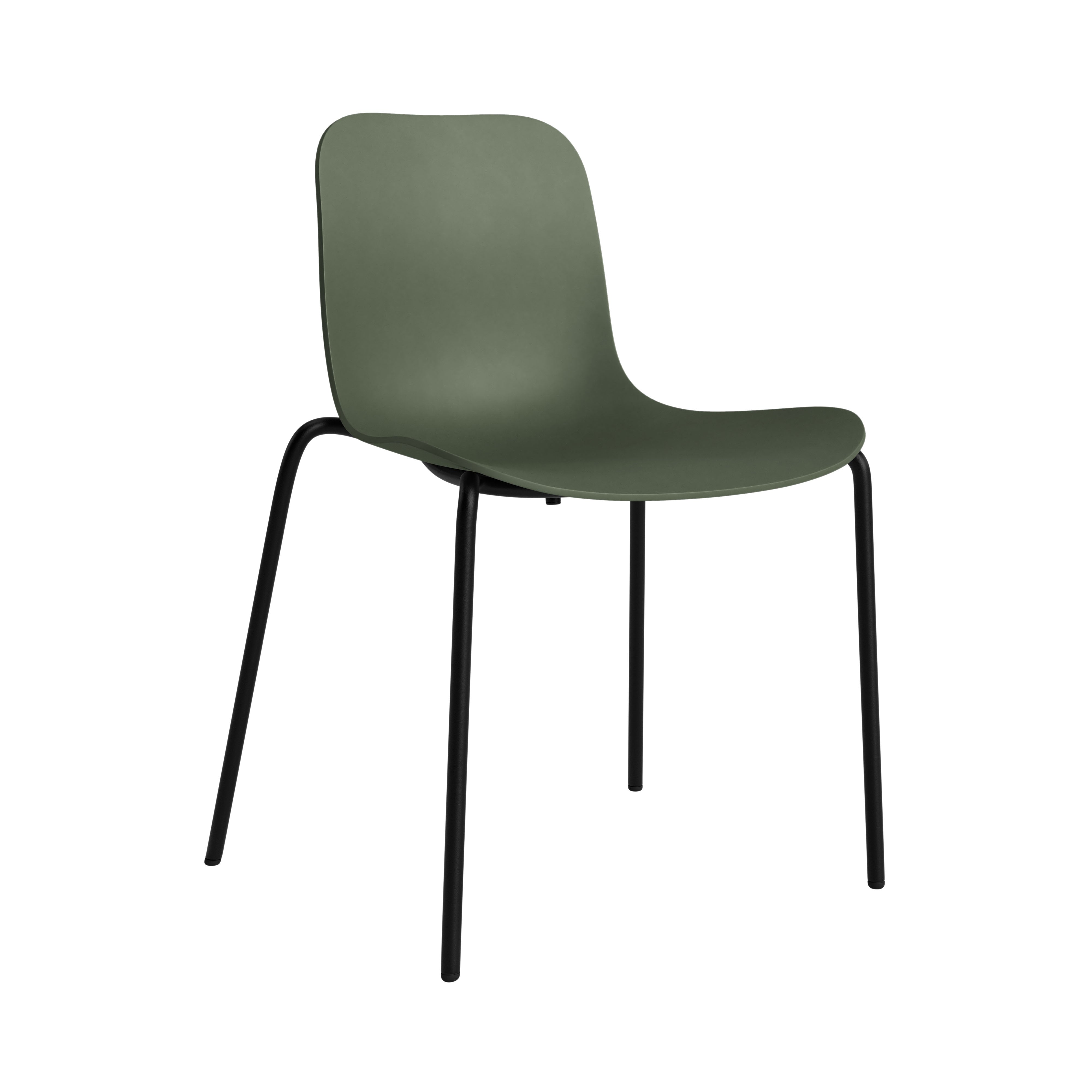 Langue Chair: Black + Army Green