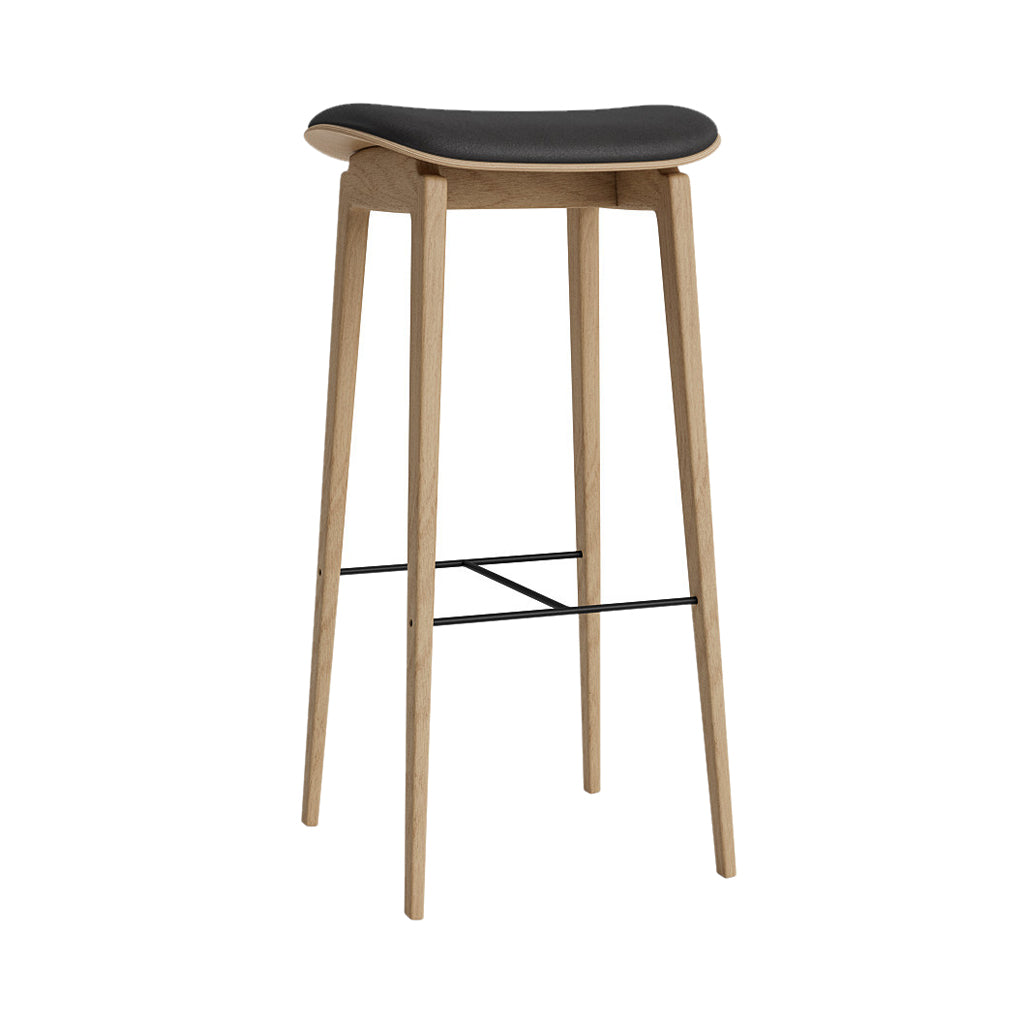 NY11 Bar + Counter Stool: Seat Upholstered + Bar + Natural Oak