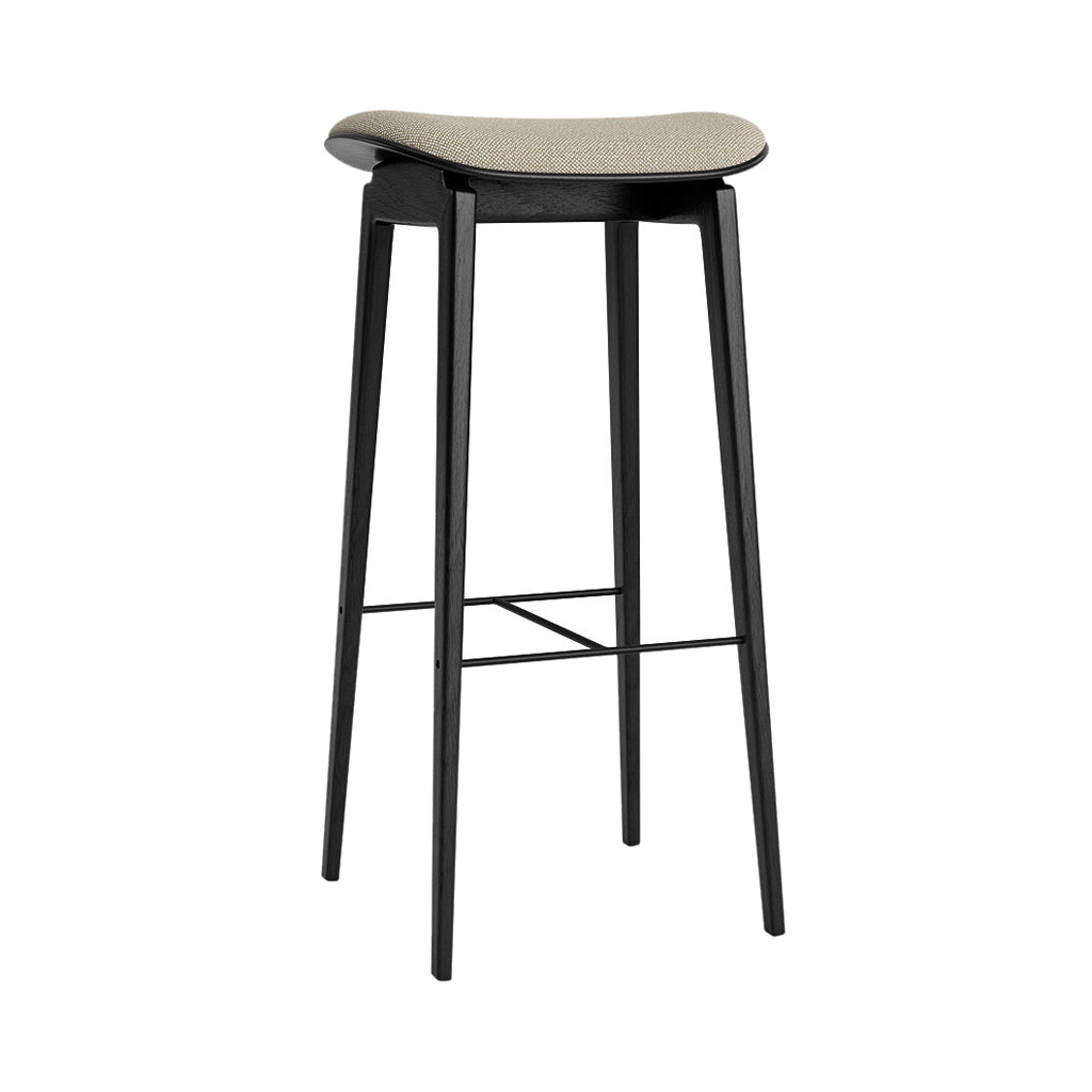 NY11 Bar + Counter Stool: Seat Upholstered + Bar + Black Oak