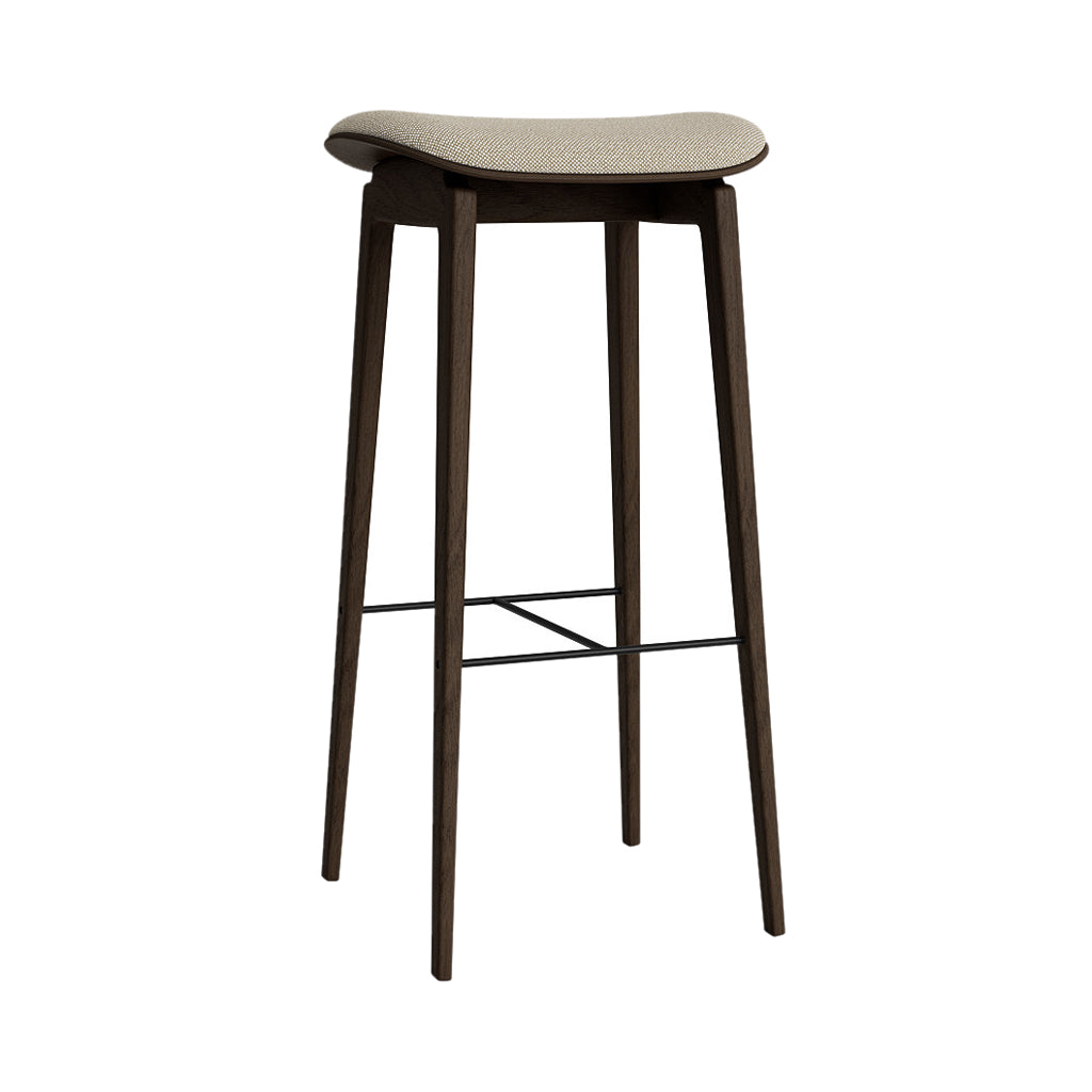 NY11 Bar + Counter Stool: Seat Upholstered + Bar + Dark Smoked Oak