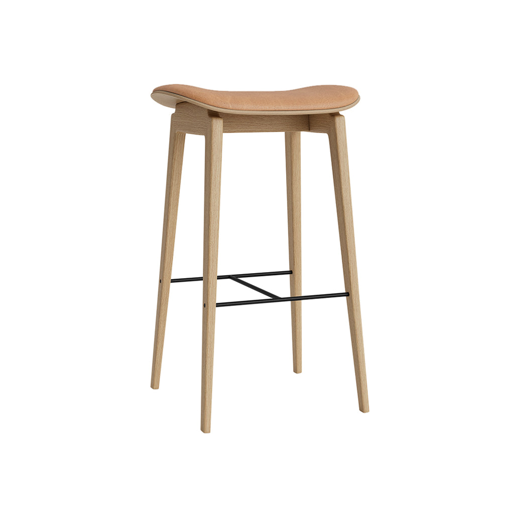 NY11 Bar + Counter Stool: Seat Upholstered + Counter + Natural Oak