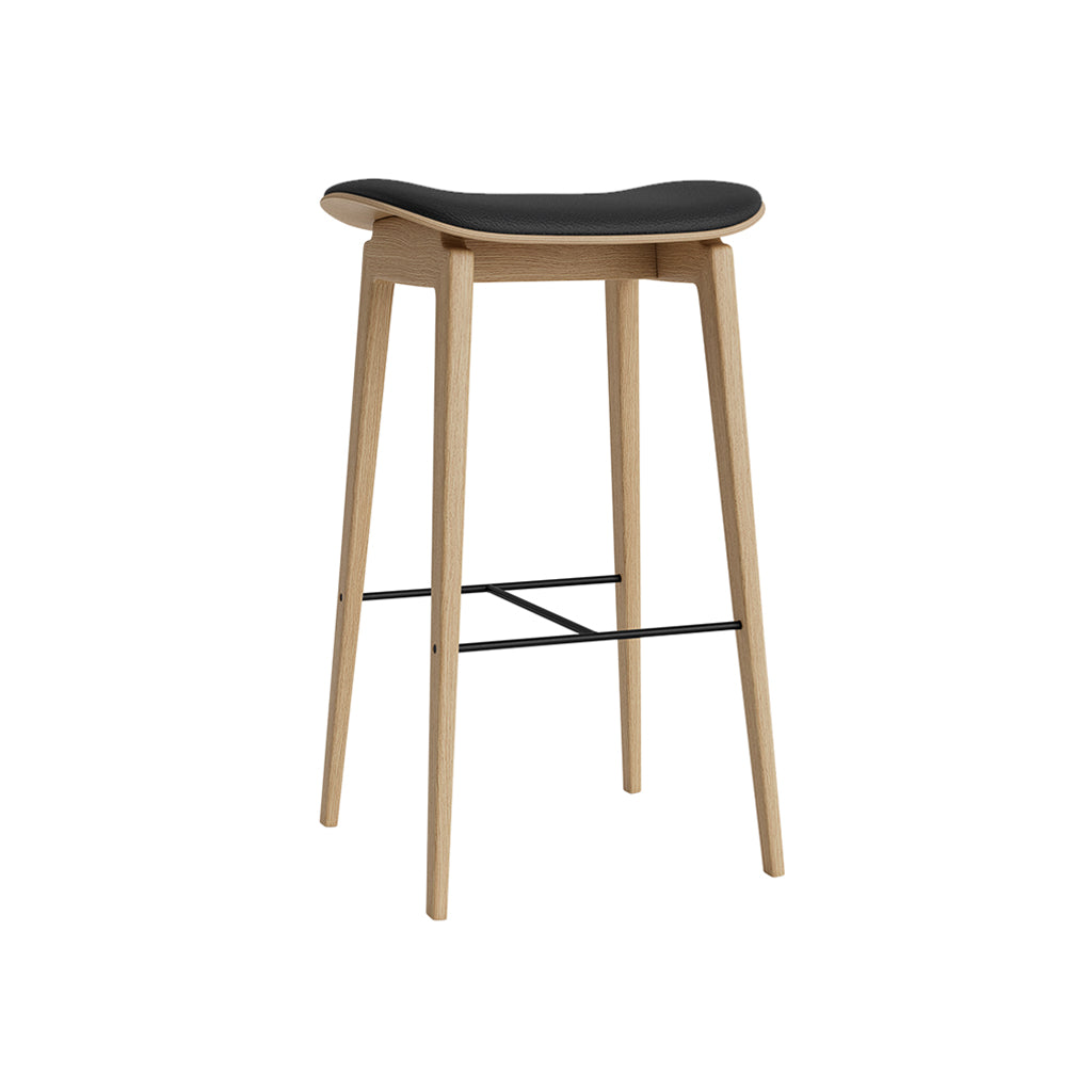 NY11 Bar + Counter Stool: Seat Upholstered + Counter + Natural Oak