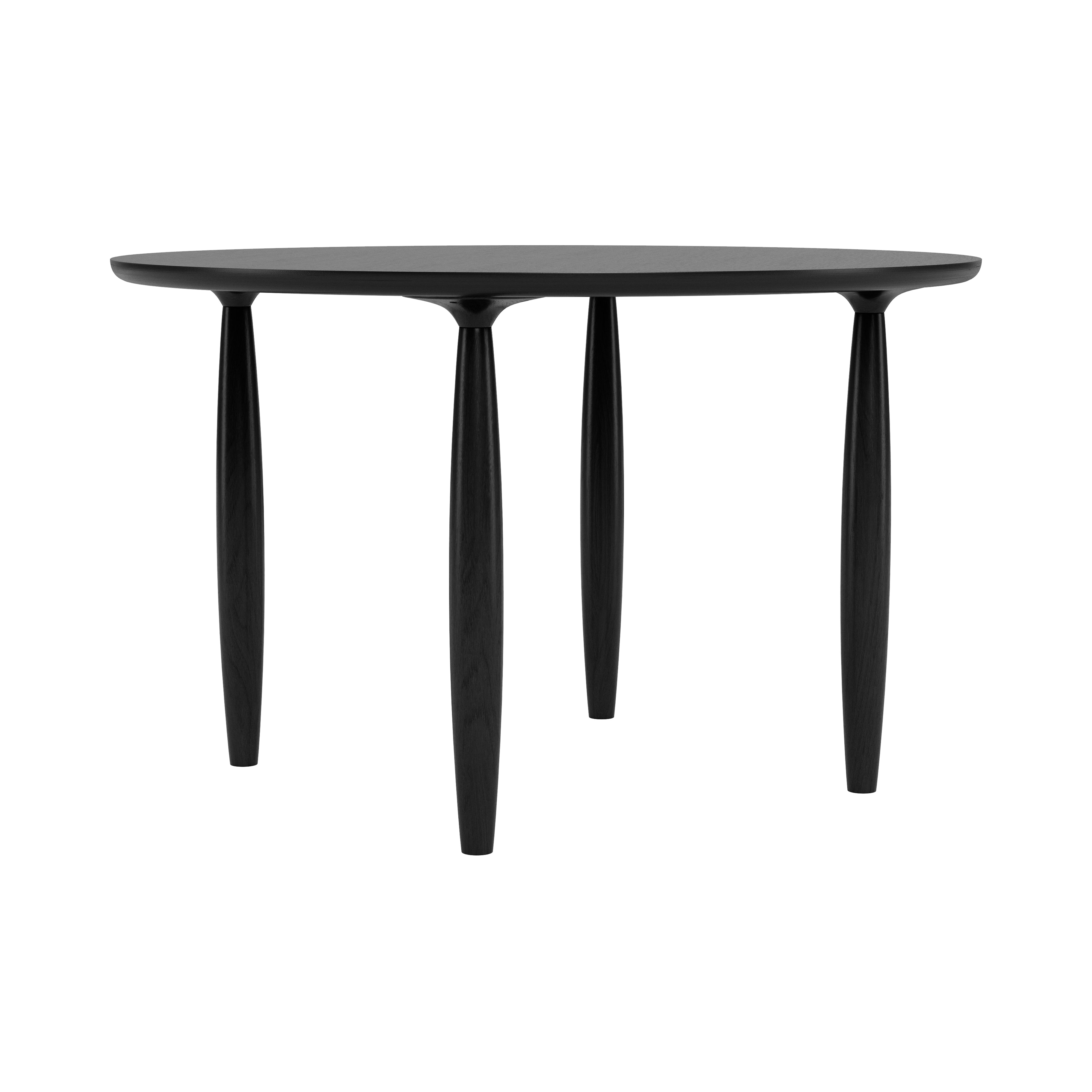 Oku Dining Table: Round + Black Oak