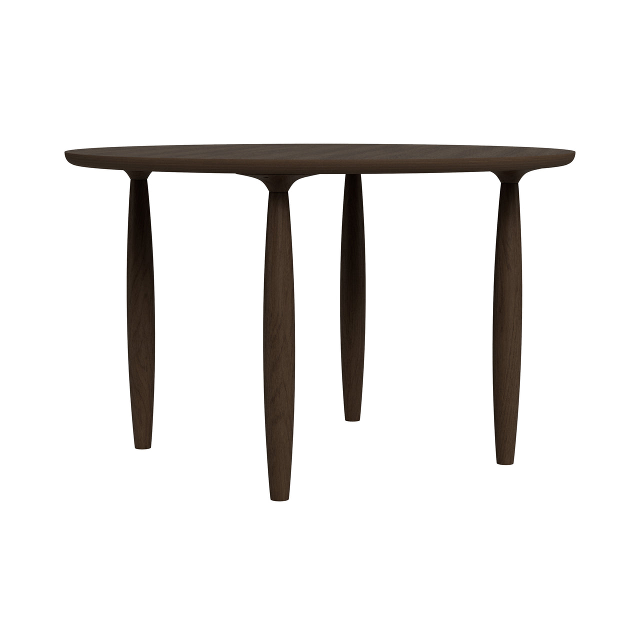 Oku Dining Table: Round + Dark Smoked Oak