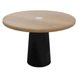 Container Round Table: Medium + Natural Oil with Hole + Black