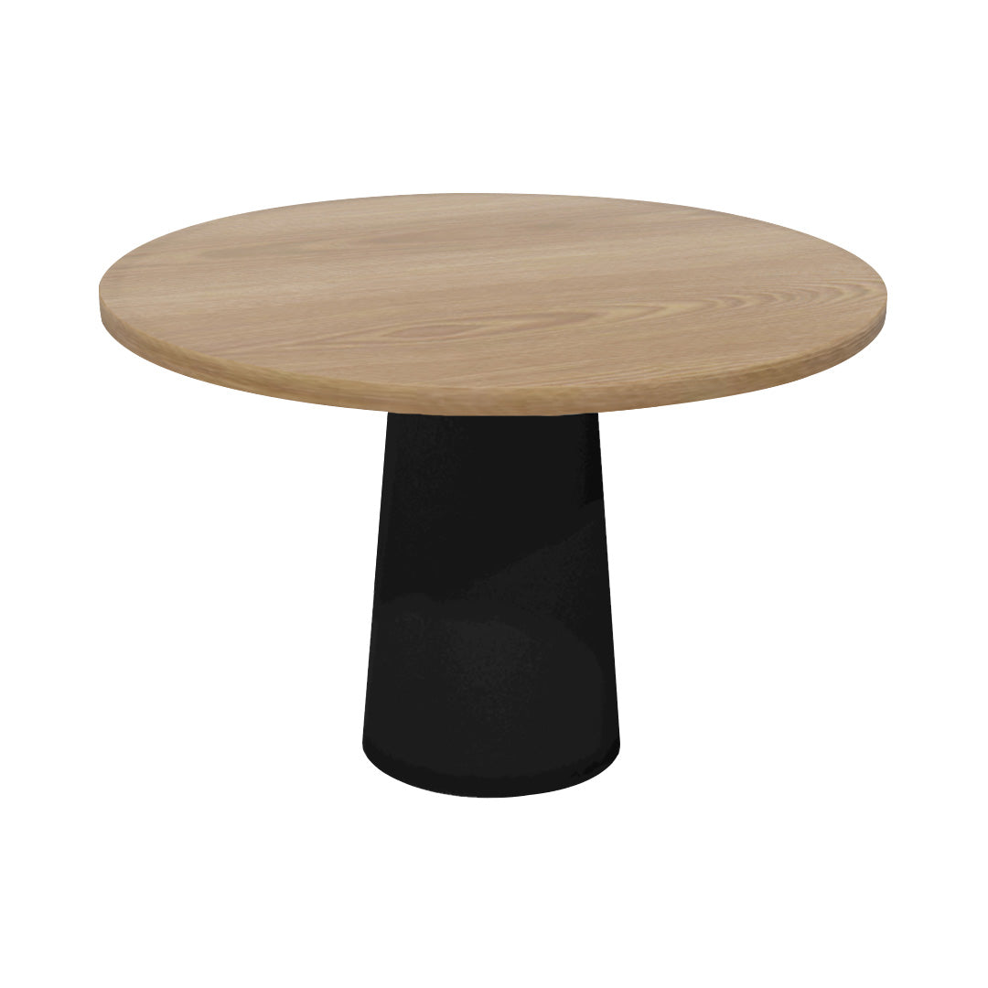 Container Round Table: Medium + Cable Feed + Natural Oil + Black