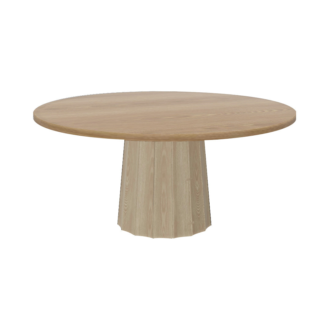 Container Round Table: Extra Large + Bodhi Cover + Natural Oil + White Wash