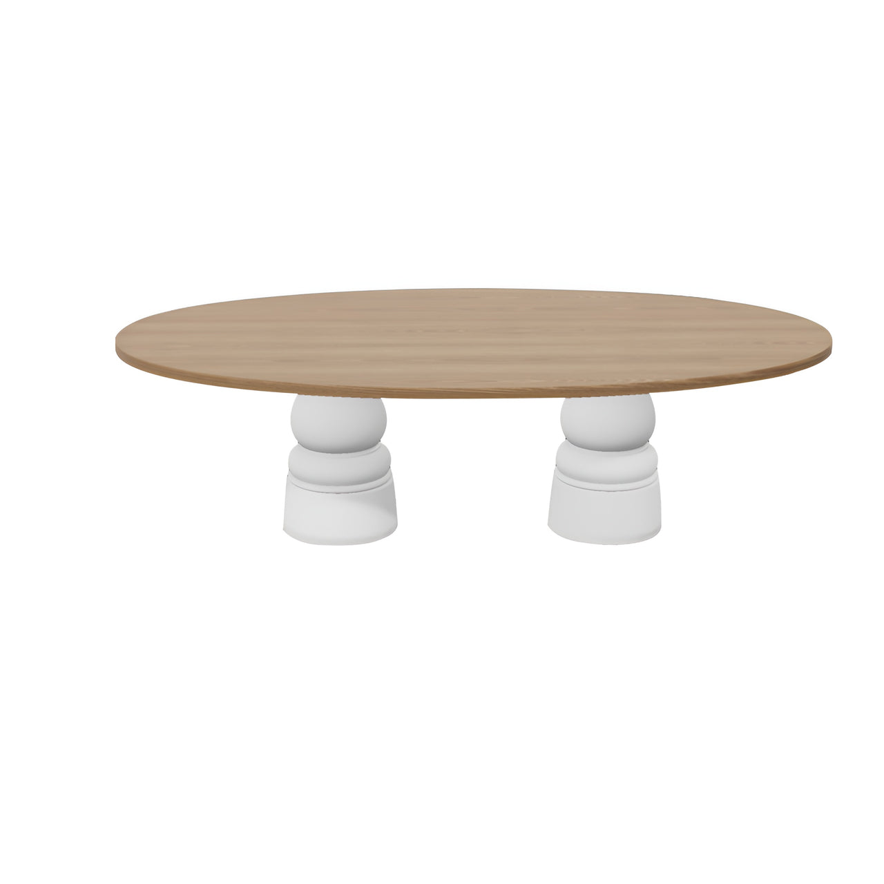 Container Oval Table: Large + New Antiques + Natural Oil + White