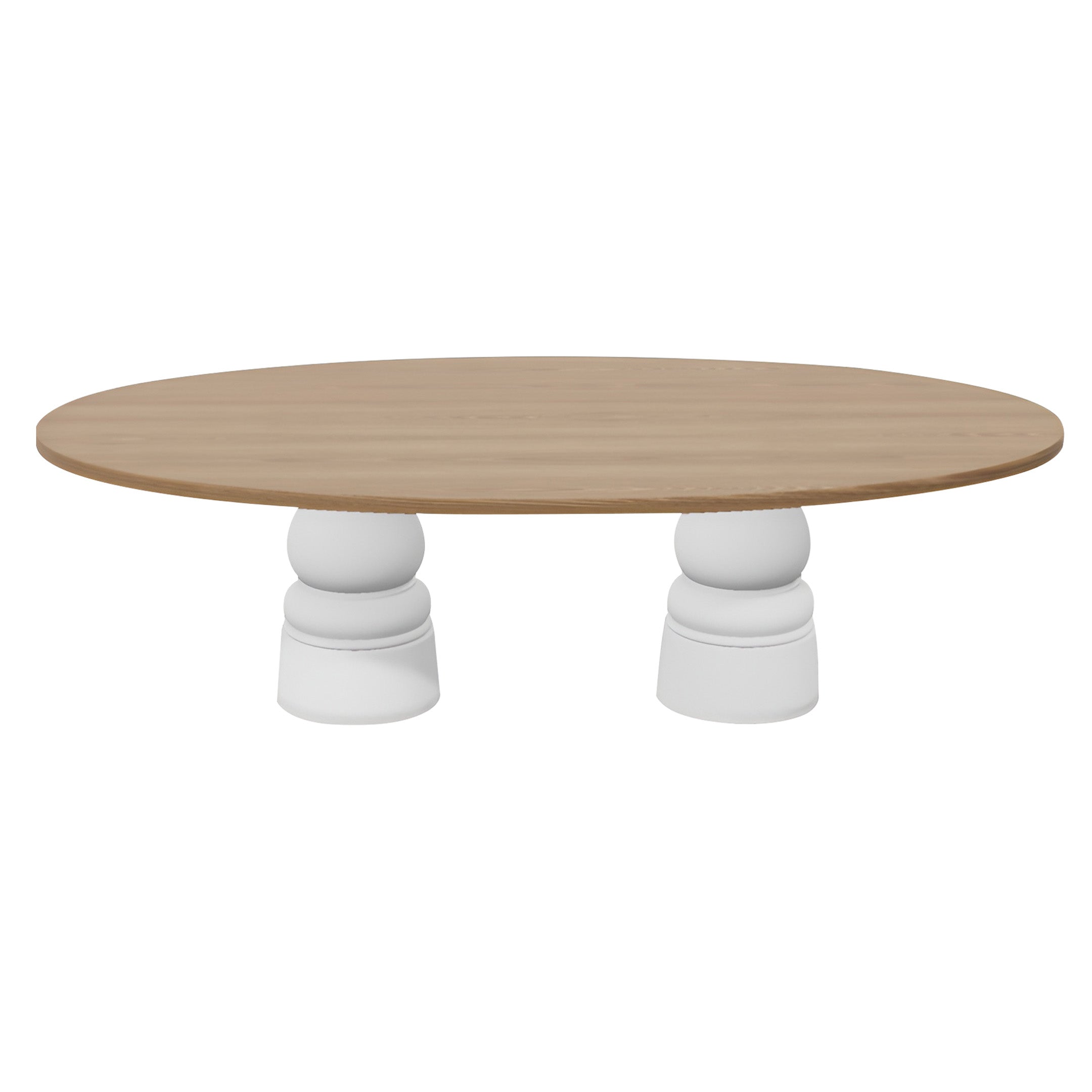Container Oval Table: Large + New Antiques + Natural Oil + White